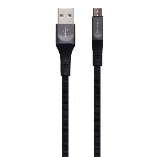 Кабель USB - MicroUSB/ Borofone BU7/ 1M / Черный в рассрочку без первоначального взноса и переплат