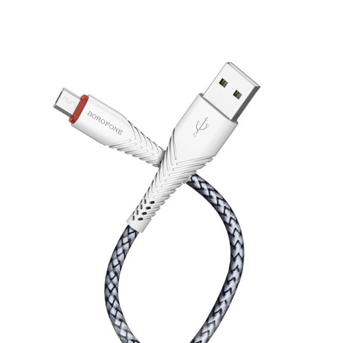 Кабель USB - MicroUSB/ Borofone BX25/ 1M / Белый в рассрочку без первоначального взноса и переплат