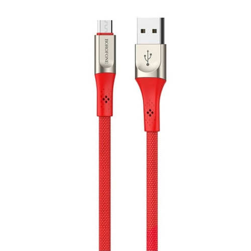 Кабель USB - MicroUSB/ Borofone BU7/ 1M / Красный в рассрочку без первоначального взноса и переплат
