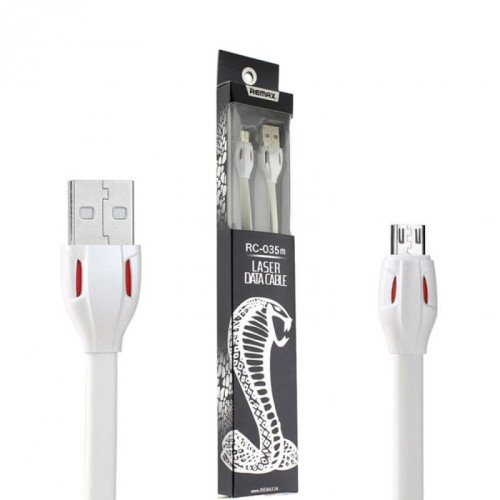 Кабель USB - MicroUSB / Remax RC-035m / 1M / Белый в рассрочку без первоначального взноса и переплат
