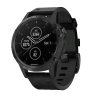 Смарт Часы Garmin Fenix 5 Plus Sapphire Black / Black Leather Band в рассрочку